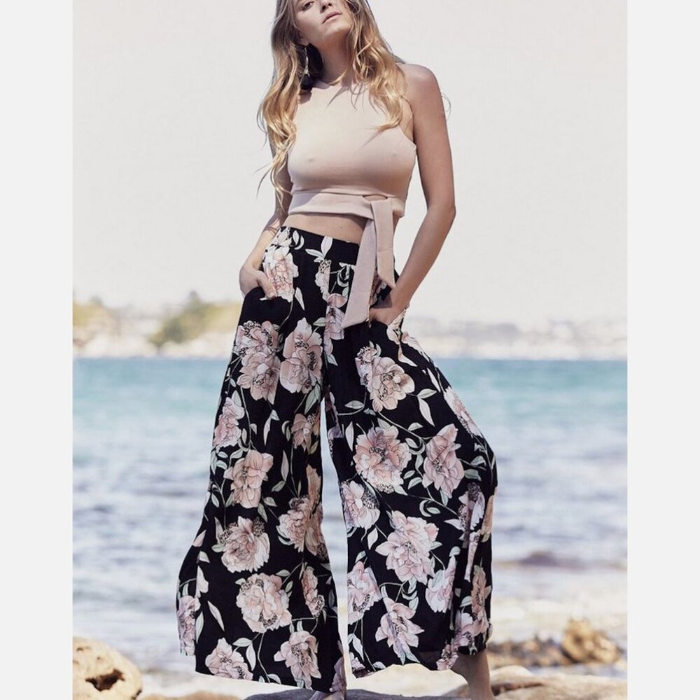 Jaase Bombay Peach Wildflower Floral Pants